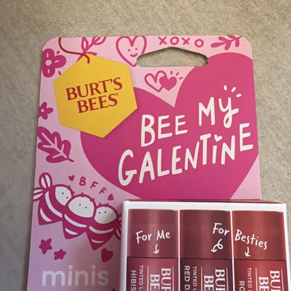 1 Burts  Bees Bee My Galentine Valentines Day Tinted Mini Lip Balm - 0.147oz/3pk